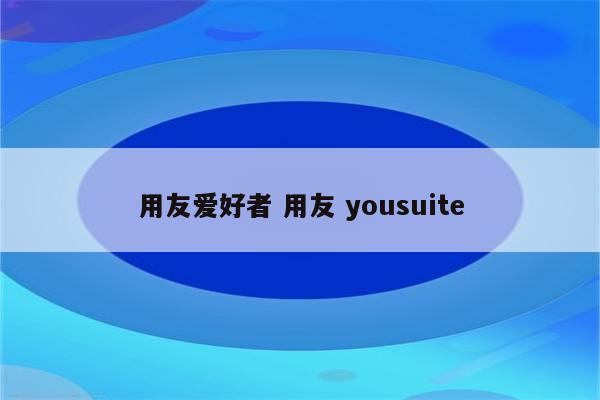用友爱好者 用友 yousuite