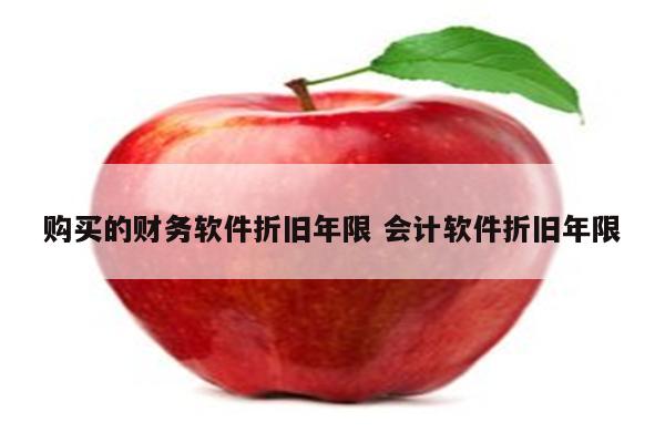 购买的财务软件折旧年限 会计软件折旧年限