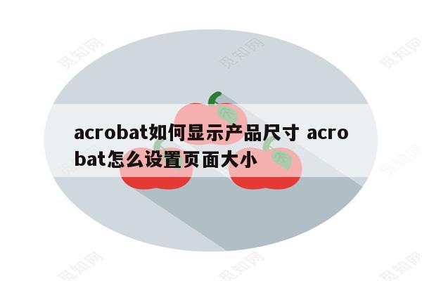 acrobat如何显示产品尺寸 acrobat怎么设置页面大小