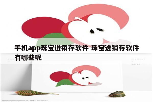 手机app珠宝进销存软件 珠宝进销存软件有哪些呢