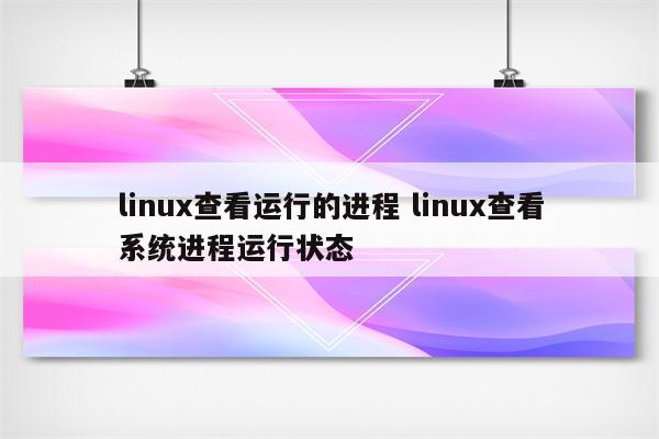 linux查看运行的进程 linux查看系统进程运行状态