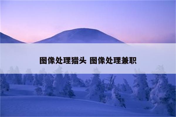 图像处理猎头 图像处理兼职