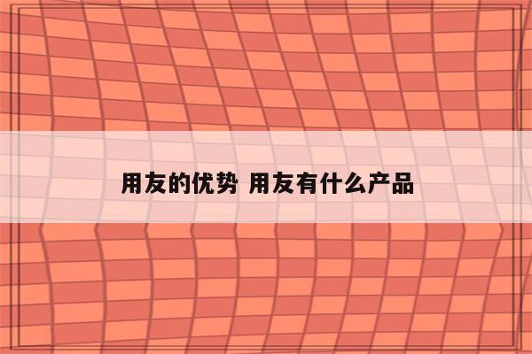 用友的优势 用友有什么产品