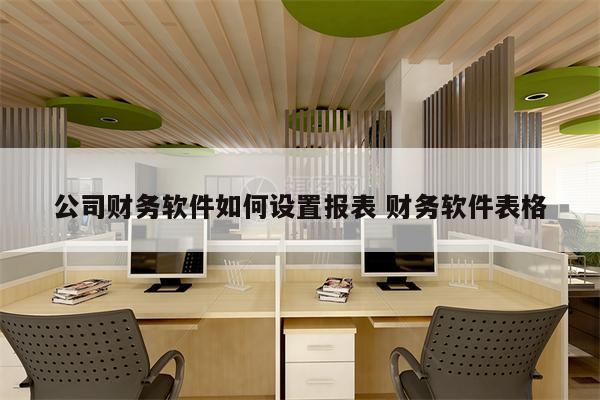 公司财务软件如何设置报表 财务软件表格