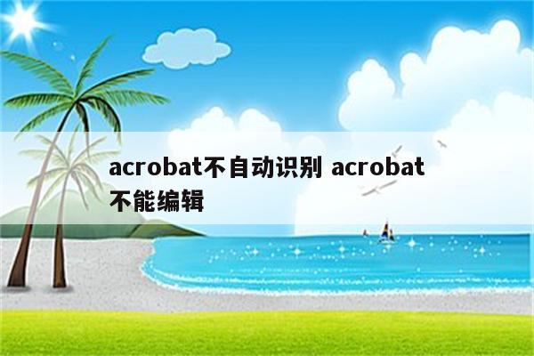 acrobat不自动识别 acrobat不能编辑