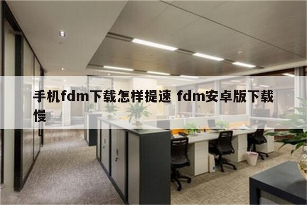 手机fdm下载怎样提速 fdm安卓版下载慢