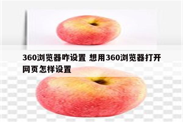 360浏览器咋设置 想用360浏览器打开网页怎样设置