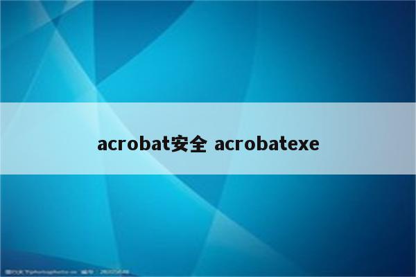 acrobat安全 acrobatexe