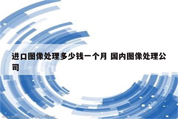 进口图像处理多少钱一个月 国内图像处理公司