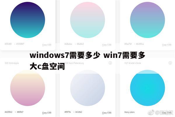windows7需要多少 win7需要多大c盘空间