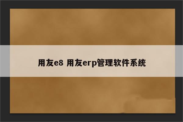用友e8 用友erp管理软件系统