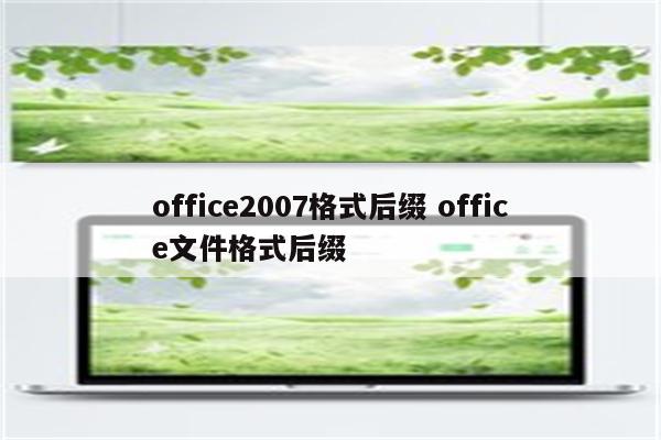 office2007格式后缀 office文件格式后缀