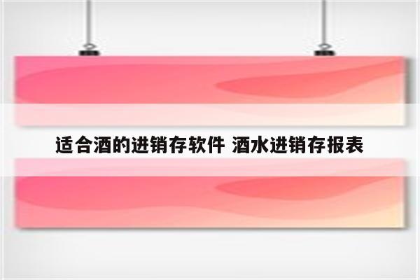 适合酒的进销存软件 酒水进销存报表