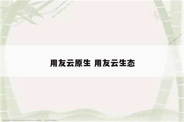 用友云原生 用友云生态