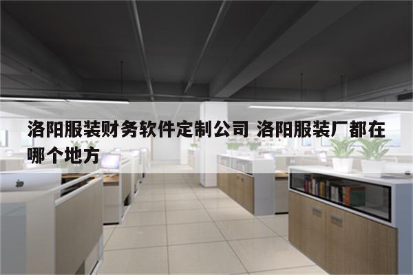 洛阳服装财务软件定制公司 洛阳服装厂都在哪个地方