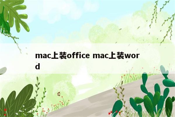mac上装office mac上装word
