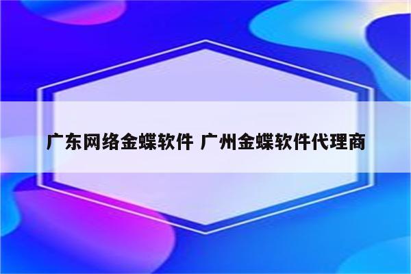 广东网络金蝶软件 广州金蝶软件代理商