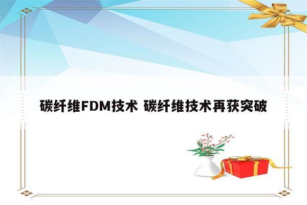碳纤维FDM技术 碳纤维技术再获突破