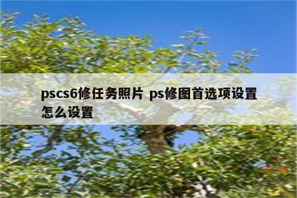 pscs6修任务照片 ps修图首选项设置怎么设置