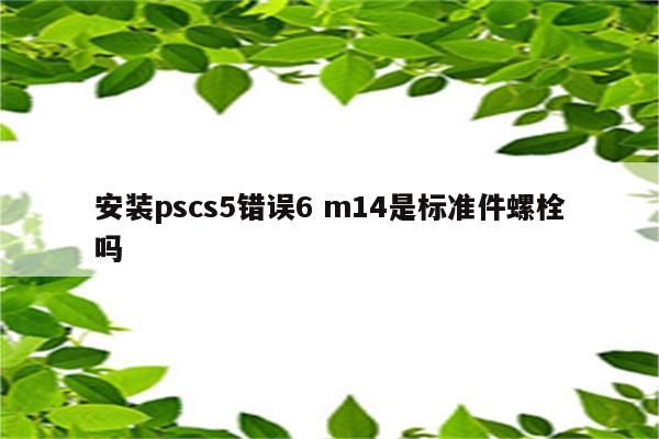 安装pscs5错误6 m14是标准件螺栓吗