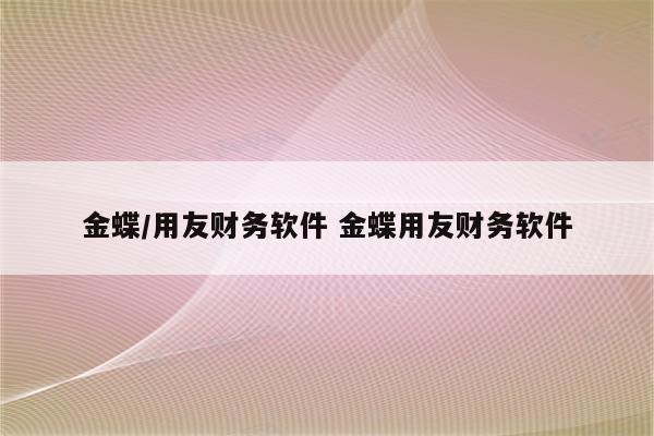 金蝶/用友财务软件 金蝶用友财务软件