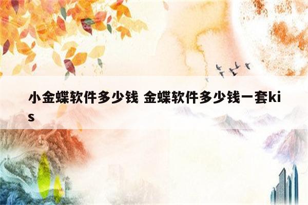 小金蝶软件多少钱 金蝶软件多少钱一套kis