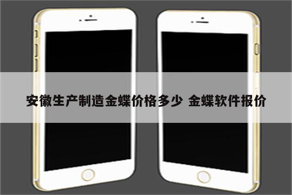 安徽生产制造金蝶价格多少 金蝶软件报价