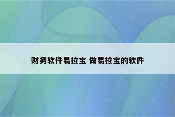 财务软件易拉宝 做易拉宝的软件