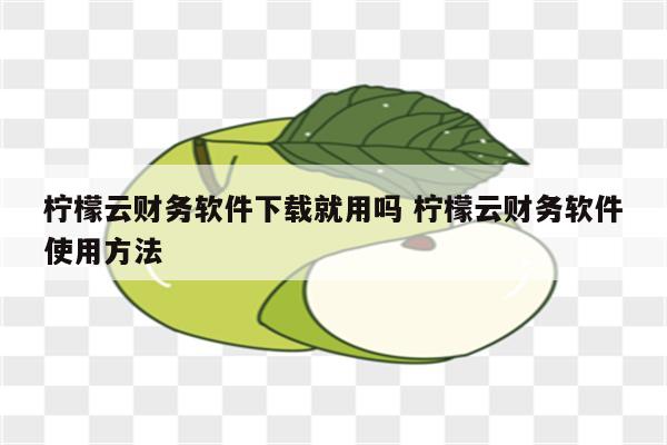 柠檬云财务软件下载就用吗 柠檬云财务软件使用方法
