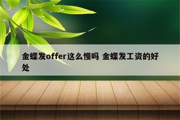 金蝶发offer这么慢吗 金蝶发工资的好处
