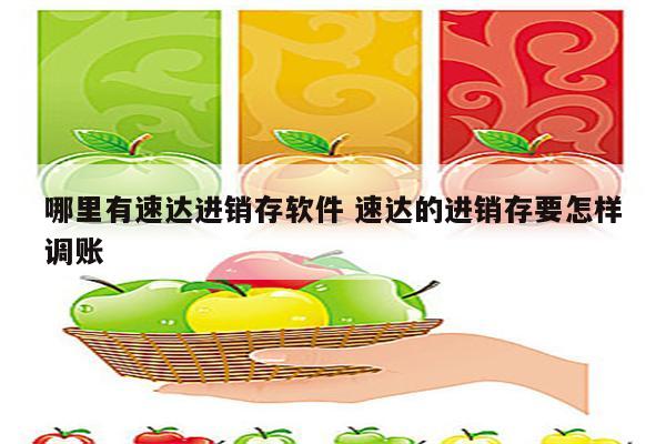 哪里有速达进销存软件 速达的进销存要怎样调账