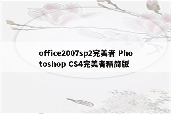 office2007sp2完美者 Photoshop CS4完美者精简版