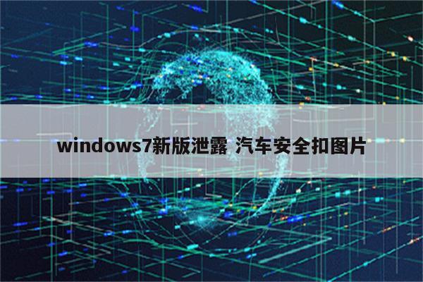 windows7新版泄露 汽车安全扣图片