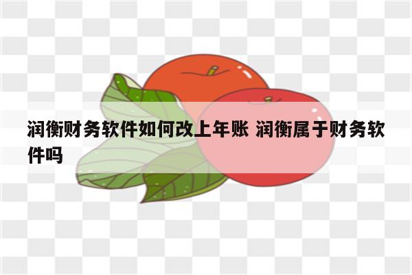 润衡财务软件如何改上年账 润衡属于财务软件吗