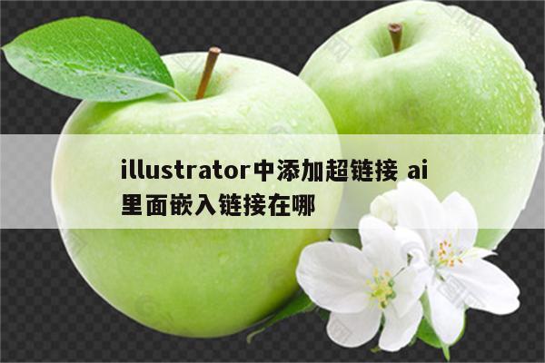 illustrator中添加超链接 ai里面嵌入链接在哪