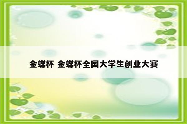 金蝶杯 金蝶杯全国大学生创业大赛