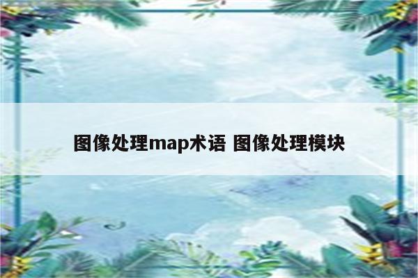 图像处理map术语 图像处理模块