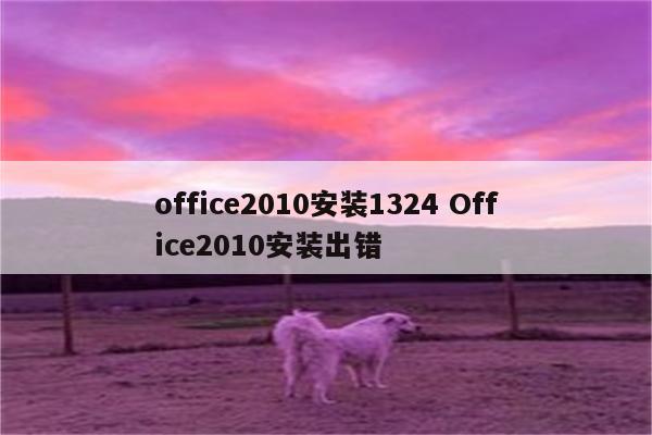 office2010安装1324 Office2010安装出错