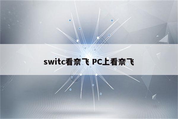 switc看奈飞 PC上看奈飞