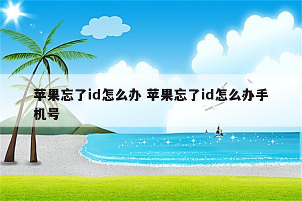 苹果忘了id怎么办 苹果忘了id怎么办手机号