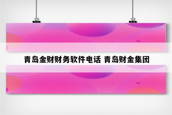 青岛金财财务软件电话 青岛财金集团