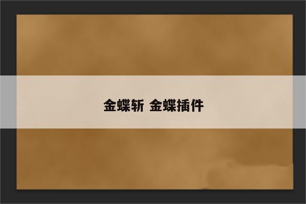 金蝶斩 金蝶插件