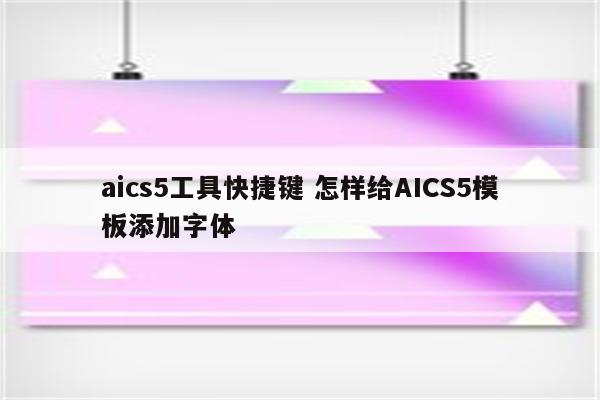 aics5工具快捷键 怎样给AICS5模板添加字体