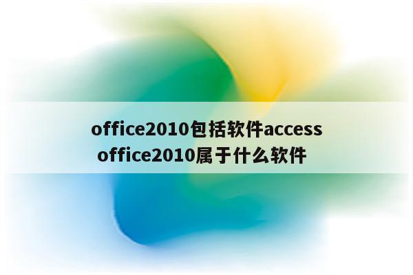 office2010包括软件access office2010属于什么软件
