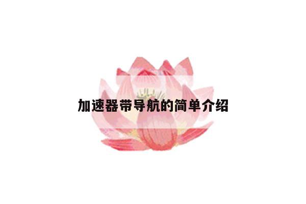 加速器带导航的简单介绍