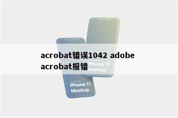 acrobat错误1042 adobe acrobat报错