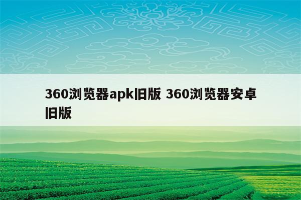 360浏览器apk旧版 360浏览器安卓旧版