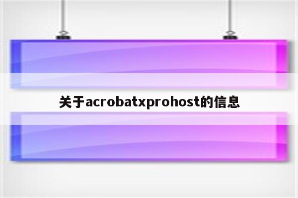 关于acrobatxprohost的信息