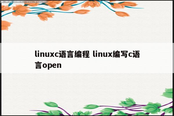 linuxc语言编程 linux编写c语言open