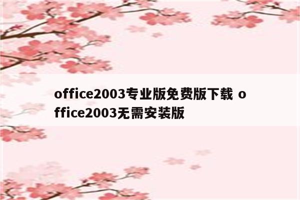 office2003专业版免费版下载 office2003无需安装版